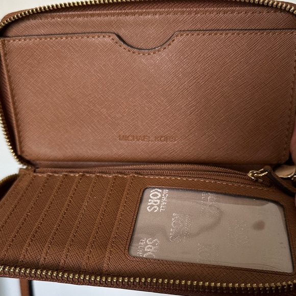 Michael Kors Brown Leather Wallet with Gold Accents - Picture 3 of 3